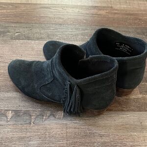 Minnetonka Black Suede Ankle Boots